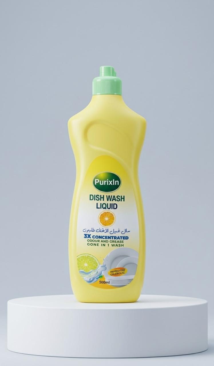 PurixIn 3X Concentrated Dish Wash Liquid - Lemon Fresh
